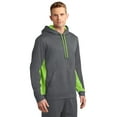 thumbnail image 4 of Sport-Tek Sport Wick Fleece Colorblock Hooded Pullover-XS (Dark Smoke Grey/ Lime Shock), 4 of 6