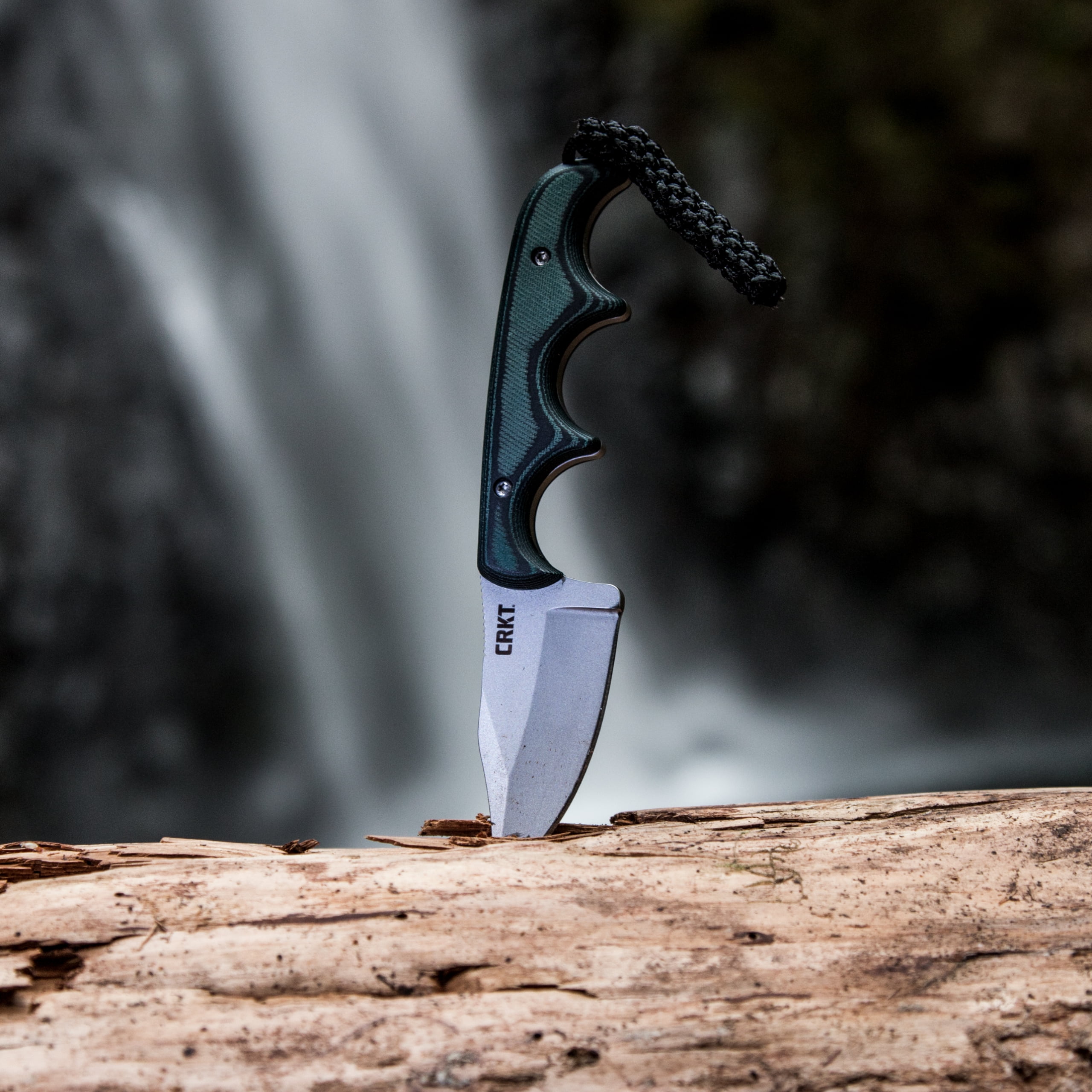 CRKT Minimalist Bowie Outdoor Survival Fixed Blade Knife with Sheath: Stainless Steel Plain Edge Blade, Micarta Handle, 2387