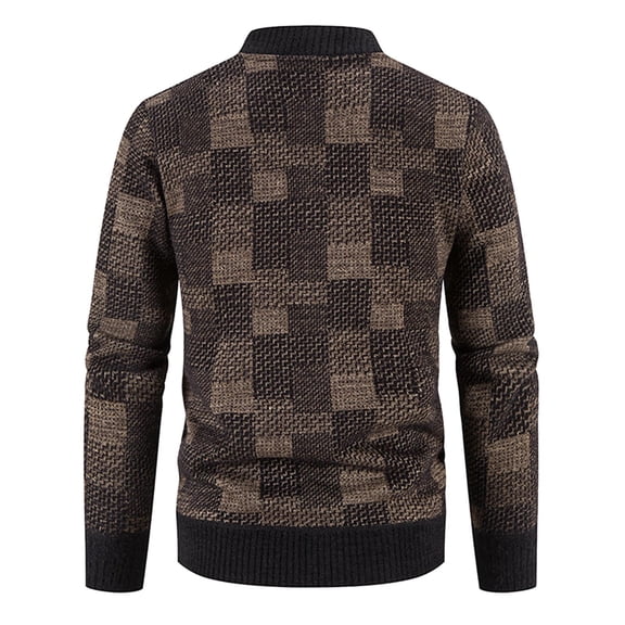 LEEy-world Mens Sweater Men'S Wool Blendet Stand Collar Windproof Pea Coat Coffee,M