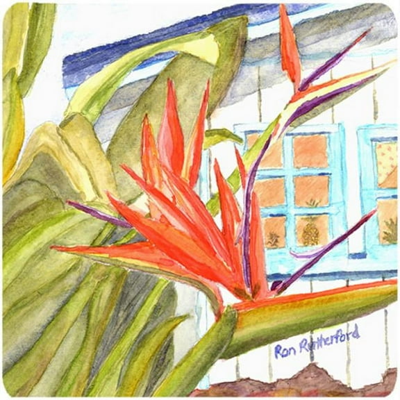 Flower - Bird Of Paradise Foam Coasters - Set 4