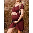 thumbnail image 2 of Avidlove Nursing Nightgowns 3 In 1 Maternity Gown Short Sleeve Breasfeeding Sleepwear Labor and Delivery Dress, 2 of 7