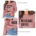 thumbnail image 4 of Sudadera informal de cuello redondo para mujer con estampado de letras, corte holgado para primavera y otoño con encanto en oro rosa, 4 of 5