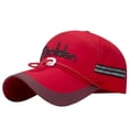 thumbnail image 2 of Only Moment Red Structured Mesh Baseball Cap Polyester Men Women Washed Distressed Twill Cotton Baseball Cap Vintage Adjustable Dad Hat One Size, 2 of 2