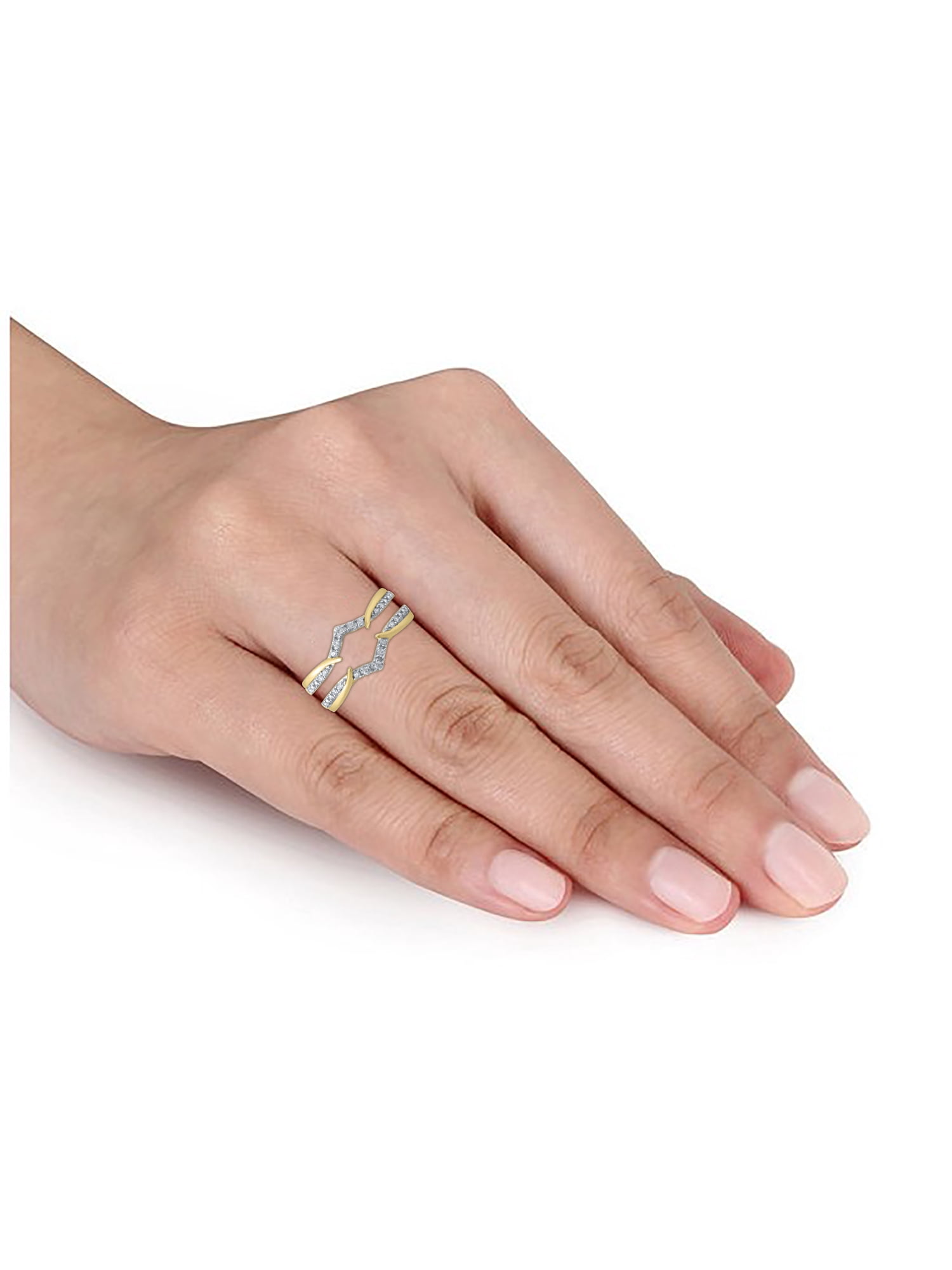 1/10 Carat T.W. (I2 clarity, H-I color) Brilliance Fine Jewelry Diamond Enhancer Ring in 10kt Yellow Gold, Size 6