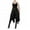 Black, variant on IROINNID Elastic Waist Mid Skirts For Women Halloween Gothic Punk Asymmetric Lace-up Slit Front Skirt A-Line Skirt Solid Color Skirt