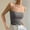 Gray, variant on Munlar Black Tank Tops for Women Camisole Sleeveless Square Neck Spaghetti Straps Solid Color Basic Shirts