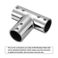 thumbnail image 4 of Uxcell 2pcs Adjustable Curtain Rods Corners Connector Elbow Connectors for 1 Inch Bay Window Blind, Silver Tee Joint, 4 of 5