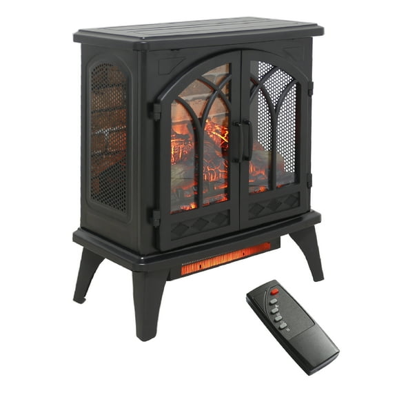 SESSLIFE Freestanding Electric Fireplace Stove Heater, 24" Projection Fake Fireplace Heater, CSA Certification
