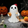 thumbnail image 7 of Halloween White Ghost Figurine,Cute Halloween Decorations Statue for Home Desk Living Room Bedroom Office and Holiday Party Desktop Ornament, 7 of 7
