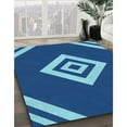 thumbnail image 3 of Ahgly Company Machine Washable Indoor Round Transitional Blueberry Blue Area Rugs, 3' Round, 3 of 7