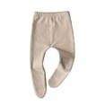 thumbnail image 2 of CUZIBR Girls Tights Seamless Knit Leggings Pants Solid Color Elastic Waist Soft Comfortable Stockings Toddler Fall Winter Bottom Trousers Pantyhose,Beige,0-3 Months, 2 of 8