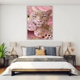 thumbnail image 4 of Mudket Framed Pink and Gold Glitter Leopard Canvas Wall Art, Glam Animal Print Wall Decor, Ready to Hang for Girls Bedroom - 12"L x 8"W, 4 of 10