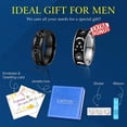 thumbnail image 7 of YAZI Mens Spinner Ring for Anxiety Relief - 8mm Stainless Steel Black Fidget Anxiety Ring Inlay Curb Chain Jewelry Gift Size 7-13, 7 of 7