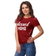 thumbnail image 2 of Inkmeso Crew Neck Blessed Mama Graphic Tshirt Short Sleeve Women Cotton Tee, 2 of 9