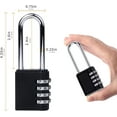 thumbnail image 4 of 4 Digit Outdoor Waterproof Long Combination Lock, Set of 2 Small Black Combination Padlock, 4 of 5