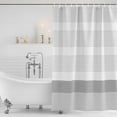 thumbnail image 4 of Grey Stripe Waterproof Fabric Shower Curtain,Modern Abstract Monochrome Geometric Waterproof Fabric Shower Curtain for Bathroom Curtains Bathtubs Hotel Shower Curtains with 12 Hooks Standard 72x72, 4 of 8