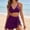 *Purple, variant on ClodeEU Women's Sheer Mesh Patchwork Drawstring Bikini Set,Modest Two Piece Swimsuit Black^,Womens Plus L