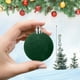 thumbnail image 3 of Harliver - Juego de 12 bolas navideñas de terciopelo de 6 cm, bolas de plástico flocadas para árbol de Navidad, adornos colgantes navideños, irrompibles, color verde, 3 of 7