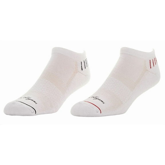 Ben Hogan Low Cut Motion Stripe 2 Pack White Socks Men 7 - 12