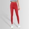thumbnail image 6 of Gyexs Leggings with Pockets for Women High Waisted Yoga Pants Stretch Leggings Comfort Fitness Activewear, Red, Size S, 6 of 9