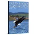 thumbnail image 1 of Ocean Shores, Washington - Eagle Fishing - Lantern Press Artwork (12x18 Gallery Wrapped Stretched Canvas), 1 of 1