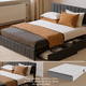 thumbnail image 3 of Zocalo Base de Cama  Queen Size | Cama con Almacenamiento, Respaldo Ajustable y 4 Cajones-Gris oscuro, 3 of 7