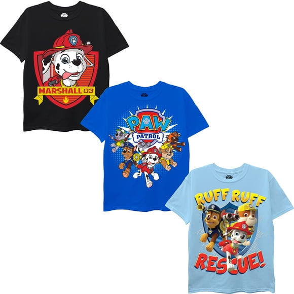 CAMISETA Nick Paw Patrol Pack de 3 (Negro/Azul) talla 5T EE. UU.