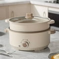 thumbnail image 2 of 3L Electric Hot Pot Cooking with Steamer, Mini Non-Stick Frying Pan, Multi-Functional Cooker for Dorm & Home Use, Stir-fried Stewed Cookware for Rice, Egg, Noodle, Oatmeal, Soup, Boil, 2 of 10