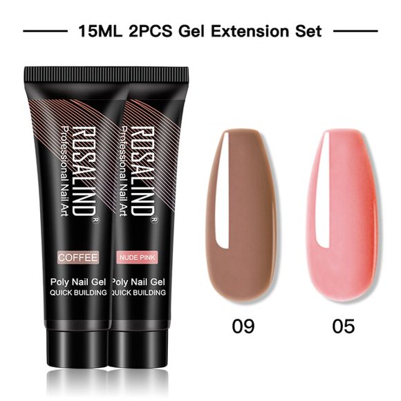 ROSALIND Gel à Ongles Poly 15ml/30ml Couleur Pure Acrylique Extension Builder Vernis Semi-Permanent Cristal Design Rapide