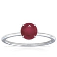 thumbnail image 1 of GemsNY July Birthstone - Petite Prong Set Round Ruby Hidden Halo Ring (Grade - A | 0.74cttw), 1 of 4