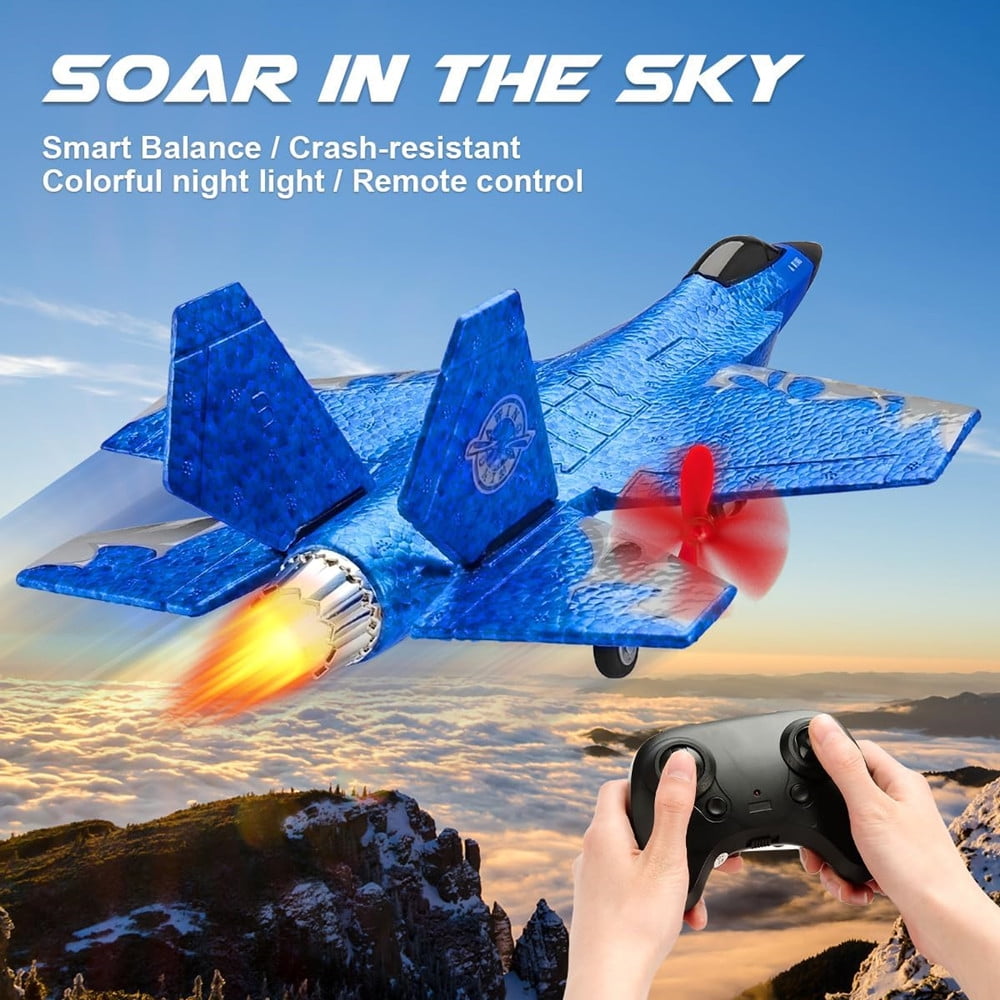 Roofworld RC Airplane F-35 Remote Control Jet Plane 2CH Easy to Fly for Adults Beginners (Blue)
