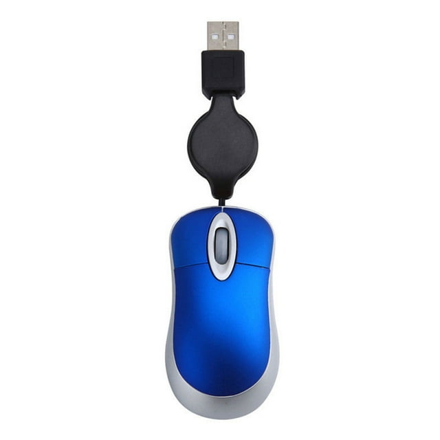 braveheart Computer for Ultra-lightweight Mouse Wired Optical 1000 DPI Universal Telescopic Retractable Gaming Mice for Kids Blue 1Set