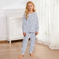 thumbnail image 5 of Laipiong Girls 2 Piece Pajama Sets Cute Printed Long Sleeve Crewneck Tops and Elastic Waist Pants Outfits Comfortable Loose Sleepwear Outfits, 5 of 5