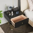 thumbnail image 4 of AFANQI Single Drawer Bedroom Nightstand, 19 Inch Large Capacity Modern Nightstand (Black), 4 of 9