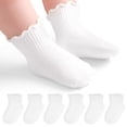 thumbnail image 6 of Bocaoying 12-Pack Non-Slip Toddler Socks Cotton Baby Crew Socks Ruffle Cuff White, 6 of 8
