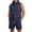 Dark Blue, variant on Men Hooded Sleeveless Vest Jacket 2 Piece Outfit Set, Full Zip Drawstring Hoodie Waistcoat and Elastic Drawstring Waist Casual Shorts Summer Tracksuit Dark Blue