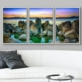 thumbnail image 3 of wall26 Framed Canvas Print Wall Art Set Purple &amp; Orange Rocky Lake Landscape Nature Wilderness Photography Realism Rustic Scenic Colorful Ultra for Living Room, Bedroom, Office - 24"x36&quot, 3 of 5