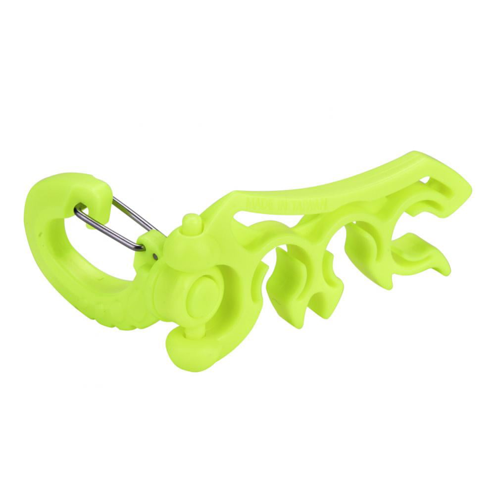 3 Colors Diving Underwater Plastic Double BCD Hose Holder with Clip Buckle Hook 