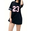 thumbnail image 2 of Women's Loose Fit Short Sleeve Casual T Shirt With Number Print Comfortable Breathable Daily Wear Top, 2 of 5