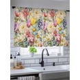 thumbnail image 5 of Sheer Curtains 45 Inch Length, Spring Floral Semi Sheer Curtains Light Filtering Window Treatment, Farmhouse Elegant Flowers Vintage Art Privacy Voile Drapes for Living Room Bedroom 52x45 Inch, 5 of 7