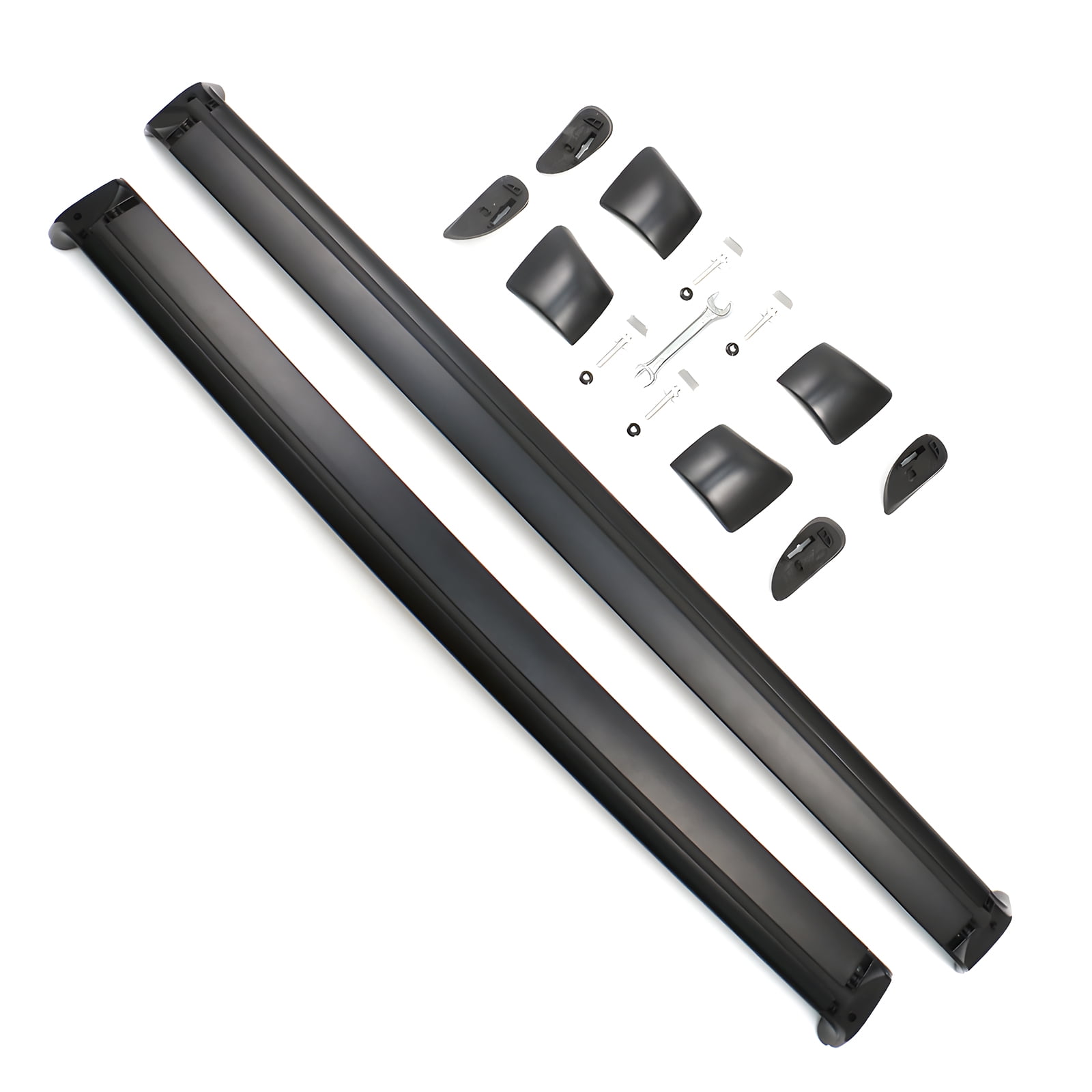 Ikon Motorsports Roof Rack Compatible With 2020-2024 Tesla Model Y All Models 4-Door Black Top Roof Rack Cross Bar Cargo Carrier Aluminum Pair 2PCS