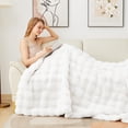 thumbnail image 3 of White Faux Fur Throw Blanket Cozy White Bubble Soft Fuzzy Thick Living Room Blanket for Couch Sofa Bedroom Plush Fluffy Warm Blanket for All Seasons Luxury Throw Blanket 50x60 Inch, 860gsm, 3 of 14