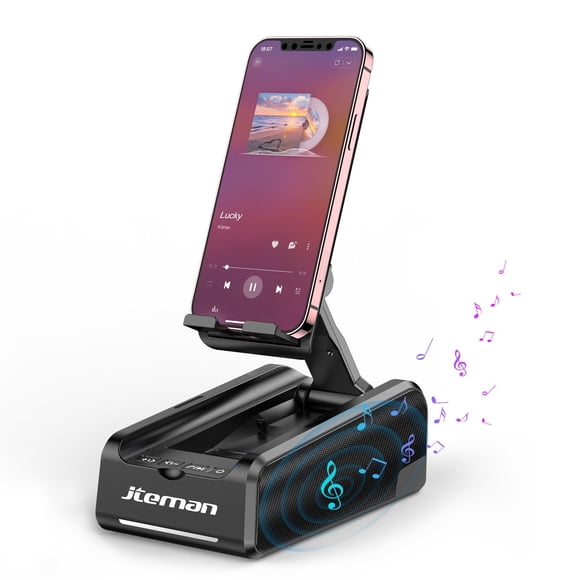 Altavoz Bluetooth inalámbrico con soporte para teléfono JTEMAN