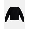 thumbnail image 5 of No Boundaries Boxy Fleece Sweatshirt, Midweight, Women's XXS-XXL, 5 of 5