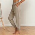 thumbnail image 2 of Likimi Womens Pants With Pockets High Waist Solid Color Straight Leg Casual Comfort Trousers Khaki Size S, 2 of 5