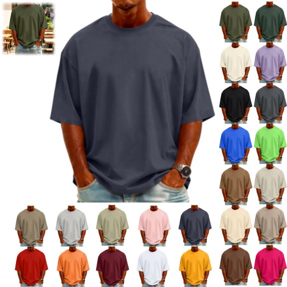 YOUYEDIAN T Shirts for Man Casual Versatile Short Sleeve Crewneck Shirt Fashion Loose Tops