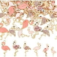 thumbnail image 5 of 75pcs Flamingo Charms Flamingo Enamel Charms Gold Plated Colored Pendants Alloy Pendants Bird Pendant, 5 of 7