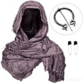 thumbnail image 3 of Purple Multifunctional Hooded Cowl Halloween Shawl Cotton And Linen Medieval Hooded Cowl for Renaissance Men, DIY Costume Accessory One Size, 3 of 8