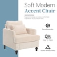 thumbnail image 4 of MOONMISS Chenille Upholstered Mid Century Modern Wood Frame Armchair-BEIGE, 4 of 5