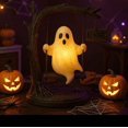 thumbnail image 2 of Ghost Swing Night Lights with Warm Glow, 3D LED Night Light Desktop Bookshelf Halloween Decor, Light Up Halloween Accessories, for Bedroom Study Room, Readers, 2 of 7